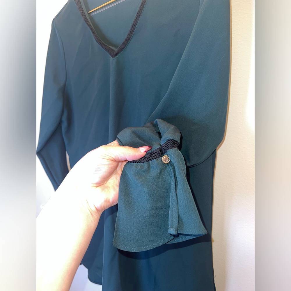 Calvin Klein Sheer Bell Sleeve Blouse | XS - Picture 3 of 8